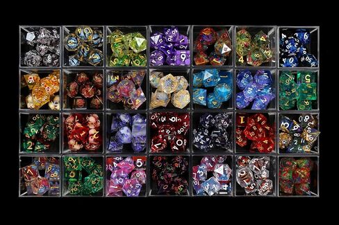 1985 Games Mystery Dice, Set of 7 Polyhedral Dice, Wide Range of Patterns, Gaming Dice, Suitable for Role Playing, Table Games (Pack of 6) in Kuwait