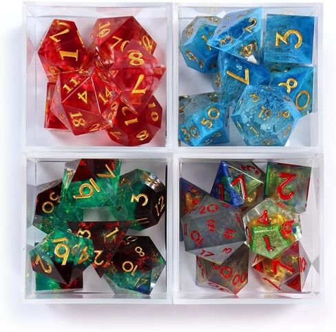1985 Games Mystery Dice, Set of 7 Polyhedral Dice, Wide Range of Patterns, Gaming Dice, Suitable for Role Playing, Table Games (Pack of 6) in Kuwait