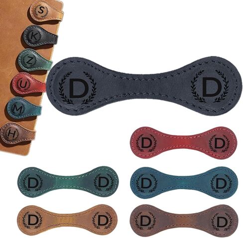Magnetic Leather Bookmark with 26 Initial for Reading Women,Personalized Magnet Book Marks Gifts for Men,Book Lovers (Blue, B) in Saudi Arabia