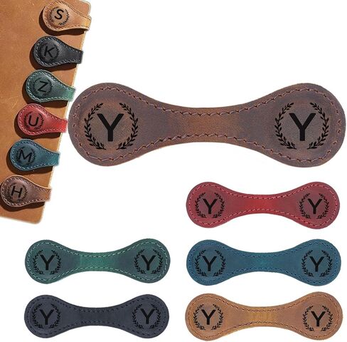 Magnetic Leather Bookmark with 26 Initial for Reading Women,Personalized Magnet Book Marks Gifts for Men,Book Lovers (Blue, B) in Saudi Arabia