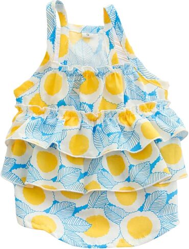 Summer Floral Dog Dress Tutu Dog Skirt Breathable Dog Outfits for Small Medium Dogs Pet Doggie Puppy Dress Spring Summer in Kuwait