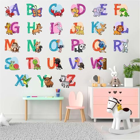 Colorful Alphabet Wall Decals - ABC Wall Stickers for Kindergarten, Playroom, & Baby Nursery - Educational and Fun Kids Room Decor in Saudi Arabia
