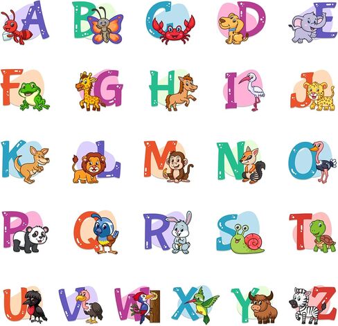 Colorful Alphabet Wall Decals - ABC Wall Stickers for Kindergarten, Playroom, & Baby Nursery - Educational and Fun Kids Room Decor in Saudi Arabia