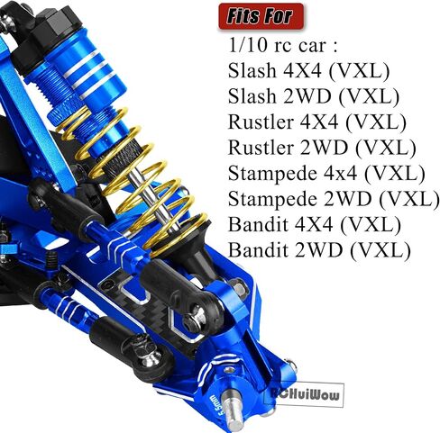 RC Shocks Absorber Upgrades Part for 1/10 Slash 4x4/2WD(VXL),Rustler 4x4/2WD(VXL),Stampede 4x4/2WD(VXL),Bandit 4x4/2WD(VXL) 4WD 2WD RC Car,Alloy Front Rear Big Bore Shocks Absorber,Navy Blue in Saudi Arabia