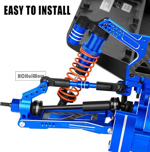 RC Shocks Absorber Upgrades Part for 1/10 Slash 4x4/2WD(VXL),Rustler 4x4/2WD(VXL),Stampede 4x4/2WD(VXL),Bandit 4x4/2WD(VXL) 4WD 2WD RC Car,Alloy Front Rear Big Bore Shocks Absorber,Navy Blue in Saudi Arabia