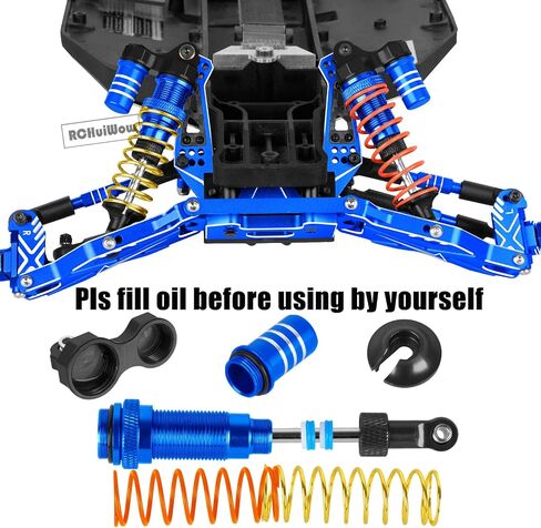 RC Shocks Absorber Upgrades Part for 1/10 Slash 4x4/2WD(VXL),Rustler 4x4/2WD(VXL),Stampede 4x4/2WD(VXL),Bandit 4x4/2WD(VXL) 4WD 2WD RC Car,Alloy Front Rear Big Bore Shocks Absorber,Navy Blue in Saudi Arabia