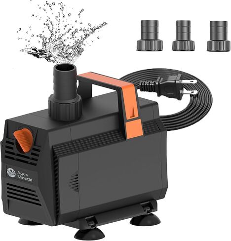 AquaMiracle 880GPH Aquarium Water Pumps (3330L/H, 45W) Fountain Pump Pond Pump Submersible Water Pump with Flow Control for Fountain, Waterfall, Statuary, Filtration, Water feature, Hydroponics in Kuwait