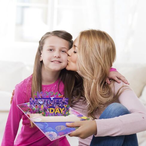 البطاقة المنبثقة في عيد الأم ، بطاقة عيد الأم السعيدة مع زهور حديقة الزهور الزهور الزهور الورود ديزي بيرد ، بطاقة تهنئة أنيقة لزوجة الأم زوجة زوجة الجدة أخت العمة in Kuwait