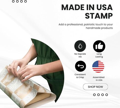'Made in USA' Stamp Self-Inking – Compact Stamp for Local Businesses, Handmade Goods, and Craft Branding – Over Thousand Impressions, Multiple Ink Colors (Black, Medium) in Saudi Arabia