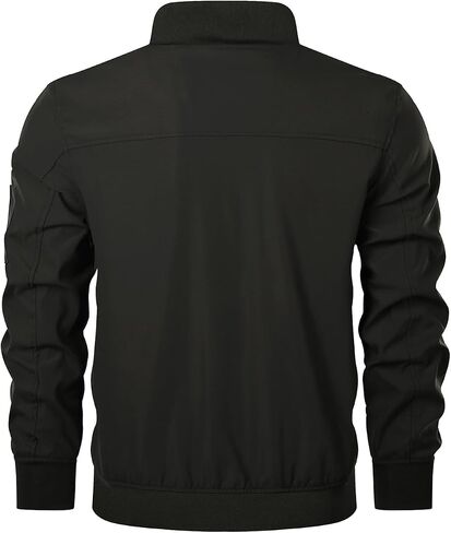 HOOD CREW Men’s Bomber Jacket Lightweight Casual Stylish Spring Fall Windbreaker Zip Up Outwear Coat with Pockets in Saudi Arabia