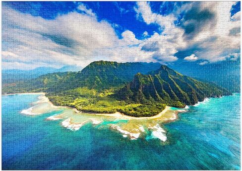 MyPuzzle Aerial View on Na Pali Coast Kauai Hawaii - Premium 1000 قطعة بانورامزو للبالغين in Kuwait