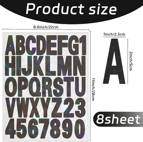 Starboling Letter Stickers,2 inch 8 Sheets Pink Alphabet Sticker,Self Adhesive Vinyl Letter Stickers Mailbox Numbers,for Arts Crafts Outdoor Sign Poster Mailbox Sign Doors Mailboxes Car Truck in Kuwait