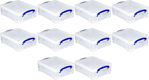 Really Useful Box Stackable 8.1 Liter Plastic Storage Container Bin with Snap Lid & Built-In Clip Lock Handles for Home & Office Organization (5 Pack) in Saudi Arabia