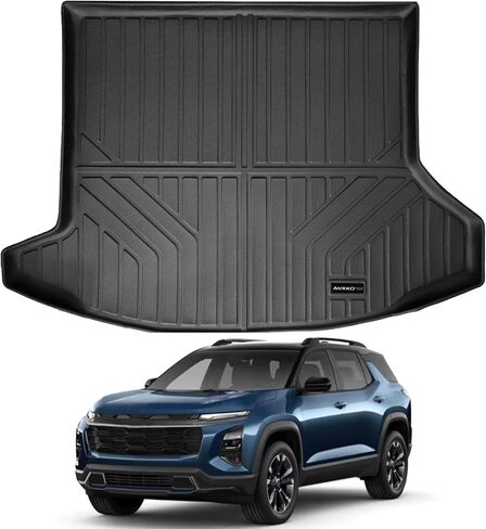 سجادة أرضية وسجادة شحن مناسبة لجميع الأحوال الجوية لسيارة GMC Terrain وChevrolet Equinox 2018-2024 TPE ملحقات بطانات مطاطية لجميع المواسم، بطانة مضادة للانزلاق عديمة الرائحة باللون الأسود in Kuwait