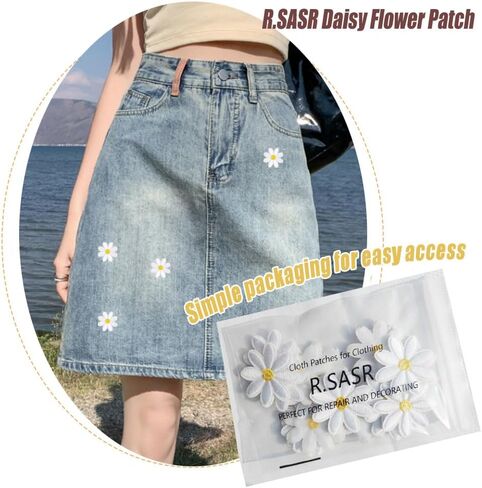 Daisy Flower Patch Clothing Iron On Patches Embroidered Appliques 20pcs in Saudi Arabia