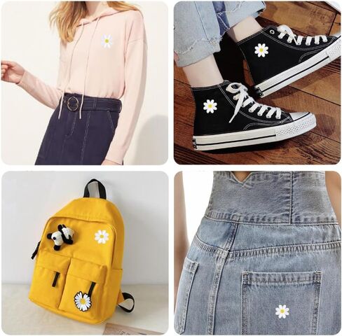 Daisy Flower Patch Clothing Iron On Patches Embroidered Appliques 20pcs in Saudi Arabia