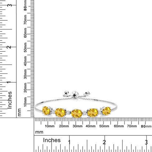 Gem Stone King 925 Sterling Silver Purple Amethyst and White G-H Lab Grown Diamond Tennis Bracelet For Women (6.01 Cttw, Oval 8X6MM, Gemstone Birthstone, Fully Adjustable Up to 9 Inches) in Saudi Arabia