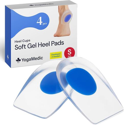 واقي الكعب من السيليكون من يوغاميديك - زوجان من أكواب الجل لتخفيف الألم - دعم لالتهاب اللفافة الأخمصية، والتهاب وتر العرقوب، ونتوءات الكعب، ومنع البثور - واقي الكاحل، ولفائف الكعب للنساء والرجال in Kuwait