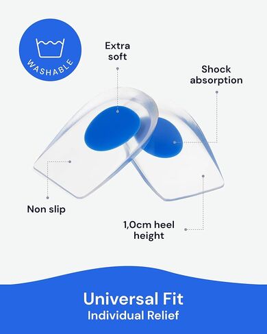 واقي الكعب من السيليكون من يوغاميديك - زوجان من أكواب الجل لتخفيف الألم - دعم لالتهاب اللفافة الأخمصية، والتهاب وتر العرقوب، ونتوءات الكعب، ومنع البثور - واقي الكاحل، ولفائف الكعب للنساء والرجال in Kuwait