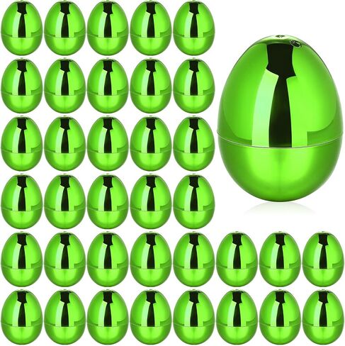 36 Pcs Fillable Easter Eggs 2.36 Inch Easter Eggs with Hinge Plastic Empty Eggs for Easter Egg Hunt Basket Stuffers Easter Theme Decorations (Green) in Saudi Arabia
