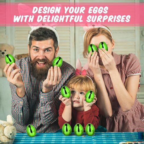 36 Pcs Fillable Easter Eggs 2.36 Inch Easter Eggs with Hinge Plastic Empty Eggs for Easter Egg Hunt Basket Stuffers Easter Theme Decorations (Green) in Saudi Arabia