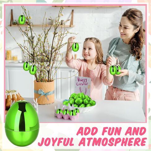 36 Pcs Fillable Easter Eggs 2.36 Inch Easter Eggs with Hinge Plastic Empty Eggs for Easter Egg Hunt Basket Stuffers Easter Theme Decorations (Green) in Saudi Arabia