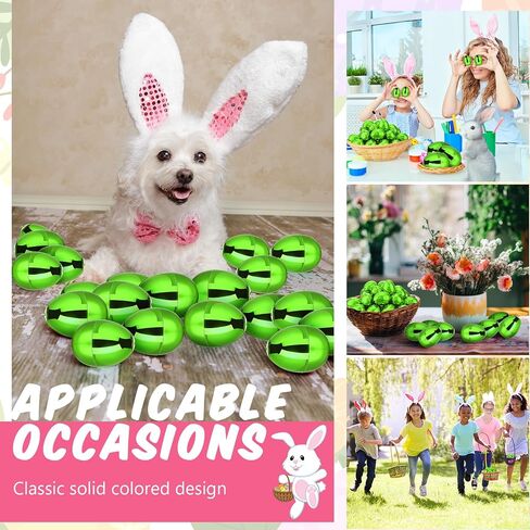 36 Pcs Fillable Easter Eggs 2.36 Inch Easter Eggs with Hinge Plastic Empty Eggs for Easter Egg Hunt Basket Stuffers Easter Theme Decorations (Green) in Saudi Arabia