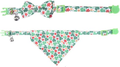 St.Patrick's Day Cat Collar Breakaway with Cute Sunflower and Bell Accessories Holiday for Kitty Adjustable Safety in Saudi Arabia