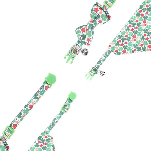 St.Patrick's Day Cat Collar Breakaway with Cute Sunflower and Bell Accessories Holiday for Kitty Adjustable Safety in Saudi Arabia