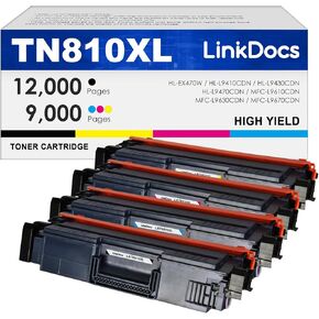TN810XL استبدال خرطوشة الحبر عالية العائد للأخ TN-810 TN810 TN-810XL المستخدمة مع Brother MFC-L9610CDN HL-EX470W HL-L9410CDN HL-L9430CDN HL-L9470CDN (4 Color Pack)