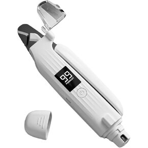3-in-1 Electric Pet Nail Clipper & Grinder - HD LED Display & High-Hardness Blades | Rechargeable & Ultra-Quiet for All Pets (White)