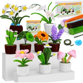 منظفات الأنابيب ، طقم حرفة زهرة منظف الأنابيب ، أنابيب منظفات الأنابيب مع تعليمي ، تعليمي ، تشنيل الجذعية الجذعية المنظفات أنابيب نباتية مركبة لعطلة عيد ميلاد الديكور الإبداعي in Kuwait