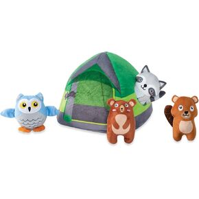 Fringe Studio Hide & Seek Burrow Plush Dog Toy Set, Happy Campers(289216), Multicolored