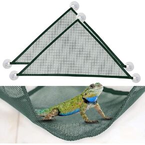 2 Pcs Bearded Dragon Lizard Hammock, Geckos Hammock, Breathable Mesh Reptile Hammock, Suitable for Large & Small Bearded Dragons Anole Geckos Lizards or Snakes（Black） in Kuwait