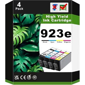 923e Ink Cartridge (with Chip) Combo Pack Compatible for HP 923e 923 Black Cyan Yellow Magenta Ink Cartridge Set for OfficeJet Pro 8135e 8135 e 8139e 8139e 8138e 8122e Printer (High Yield)