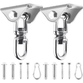 360 ° مجموعة معلقة أرجوحة متداولة ، سعة شاقة 1200 رطل من الفولاذ المقاوم للصدأ معلقة السنانير المتأرجحة ، 1 شماعات أرجوحة الحزمة لليوغا ، كرسي أرجوحة ، أكياس رملية ، أرجوحة (أسود in Kuwait