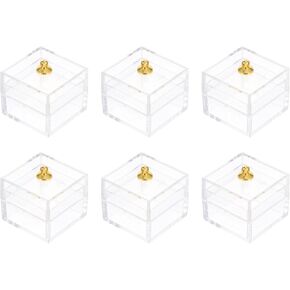 10pcs Dollhouse Candy Display Box Mini Clear Box Storage Containers Candy Box with Lids Miniature Clear Jewelry Box Organizer Dollhouse Display Fox for DIY Dollhouse