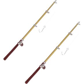 2pcs 1/12 ملحقات الديكور مصغرة لصيد الأسماك ، مجموعة ديكور DIL DOLL DICE