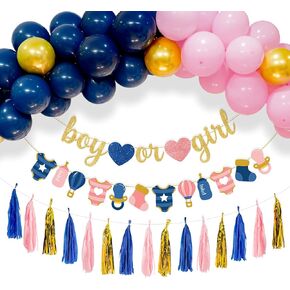 Katchon ، Glitter Pink أو Blue We Love You Lanner - 10 أقدام ، لا DIY | صبي أو فتاة الجنس تكشف لافتة مع مروحة الورق مرواة ، والكشف عن جنس الطفل ديكورات | يكشف النوع الاجتماعي الوردي والأزرق عن الزخارف in Saudi Arabia