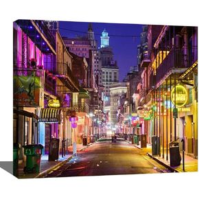 Zebtbla Digital Acrylic Painting Set Bourbon Street New Orleans Paint بأرقام على القماش بدون إطار للبالغين للمبتدئين Decor Craft Wall Decor 16x20