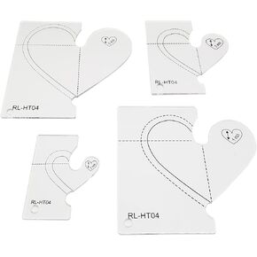 YICBOR 4pcs Valentine Quilting Ruler Template Set #RL-HT04