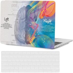 Shell متوافق مع MacBook Pro 15 بوصة Case 2019 2018 2017 2016 الإصدار طراز A1990 A1707 مع معرف اللمس اللمس ، والكمبيوتر المحمول من البلاستيك ، غطاء المفاتيح ، الدماغ الأيسر واليمين
