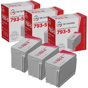 LD Products Compatible Ink Cartridge Replacement for Pitney Bowes 793-5 (Fluorescent Red, 3-Pack) Compatible with Pitney Bowes DM100i DM200L P700 DM125 DM125i DM175i DM225 DM110i DM90i