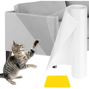 Cobee Anti Cats Scratch Furniture Protector مع مكشطة ، 236 × 11.8 بوصة القطط واقي الأثاث ذاتيًا من القطط الخدش شريط القطط اللزجة أحادية الجانب لأبواب الأثاث