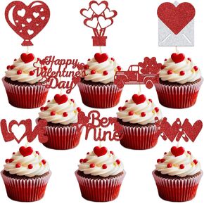 24 PCS سعيد عيد الحب الكب كيك أعلى الأقطار عيد الحب ديكورات عيد الحب ديكور عيد الحب ديكورات حفلة