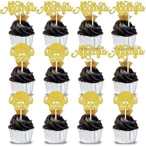 12pcs Aquarius Cupcake Topper ، Big Aquarius Energy/Aquarius Season ، 12 Constellation January/February عيد ميلاد ديكور كب كيك ، لوازم حفلات عيد ميلاد الأبراج ، اللمعان الذهبي