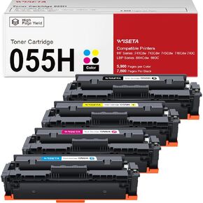 055H 055 Toner MF743cdw Toner High Yield (with Chip) Replacement for Canon 055 055H Toner use with Color ImageClass MF743Cdw MF741Cdw MF745Cdw LBP664Cdw MF743 Printer Black Cyan Magenta Yellow