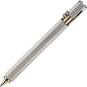 SmootherPro Superior Bolt Action Pen Six Edge Stain Steel Barrel Brass Tips متوافقة مع Parker Encled for Hust Parkinson Hands Office EDC Pocket Signature (SS387)
