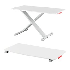 محول مكتب Leitz Ergo الدائم ، Sit قابل للتعديل للوقوف في محطة العمل المكتبية ، ومراقبة الناهض ، ويحمل الكمبيوتر المحمول والماوس (65330085-NA)
