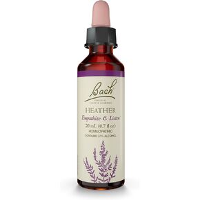 Bach Original Flower Remedies, Heather for Empathy, Natural Homeopathic Flower Essence, Holistic Wellness, Vegan, 20mL Dropper